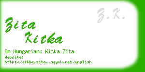 zita kitka business card